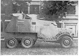 [Photo 2] No.2 Armoured Car - Circa 1930 (A six wheeler with Thornycraft chassis, chains, twin Vickers and an abundance of ships armour plate.)
